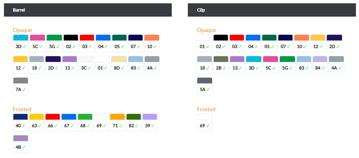 Επιλογές χρωμάτων εκτύπωσης Bic Media Clic Στυλό