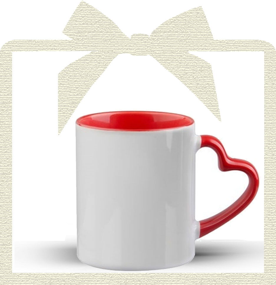 Κούπα με κόκκινο χερούλι καρδιά